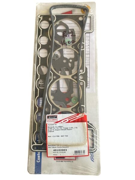 40102003  Oto Conta Üst Takım Conta Keçesiz-Subap Lastiksiz R12 1400