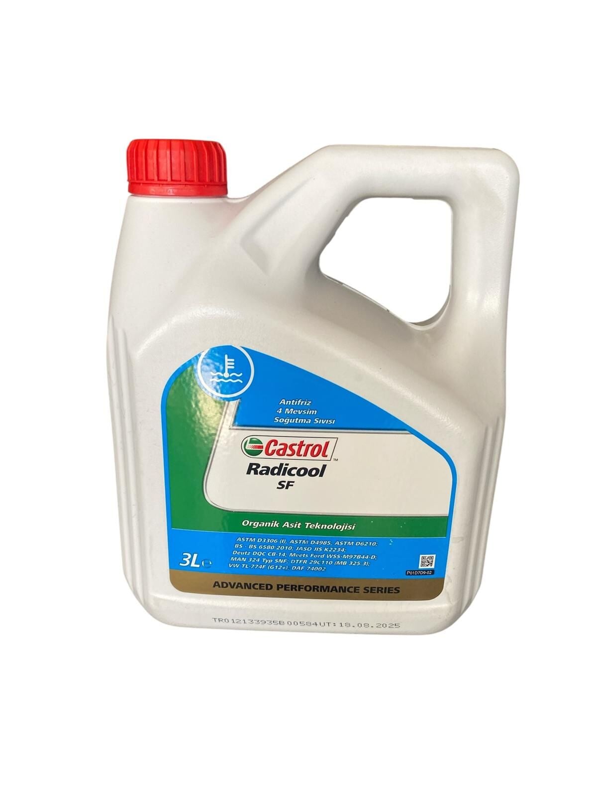 Castrol Radicool SF Kırmızı Antifriz 3L Uzun Süreli Kullanım ve Yüksek Performans