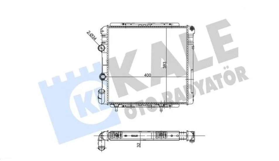 7702262000 Kale Renault 9 / R9 (1.4 8 Valf E7J) Enjeksiyon Motor Su Radyatörü